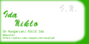 ida miklo business card